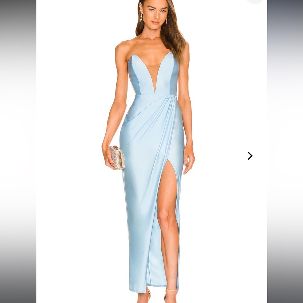 Michael Costello x Revolve Jake Gown Baby Blue Sz L
